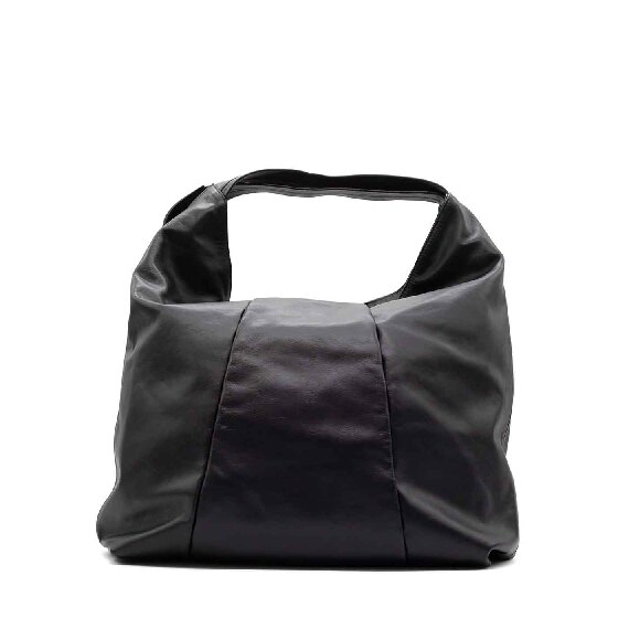 Angela<br /> maxi shopper con pieghe nera