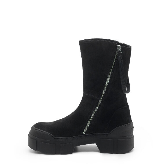 Roccia Black Split Calfskin Low Boots 