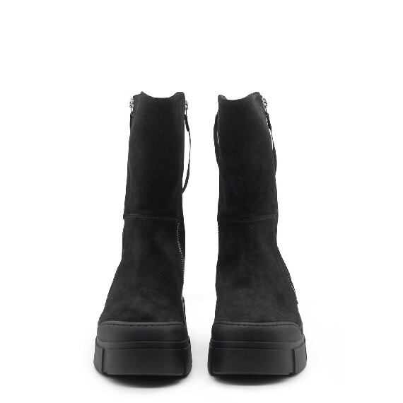 Roccia Black Split Calfskin Low Boots 