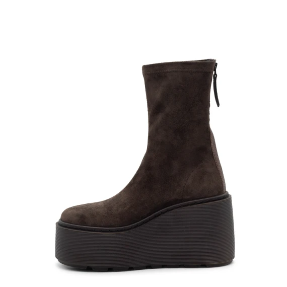 F20 Zeppa Stripy-Tronchetto zip in crosta elasticizzata testa di moro