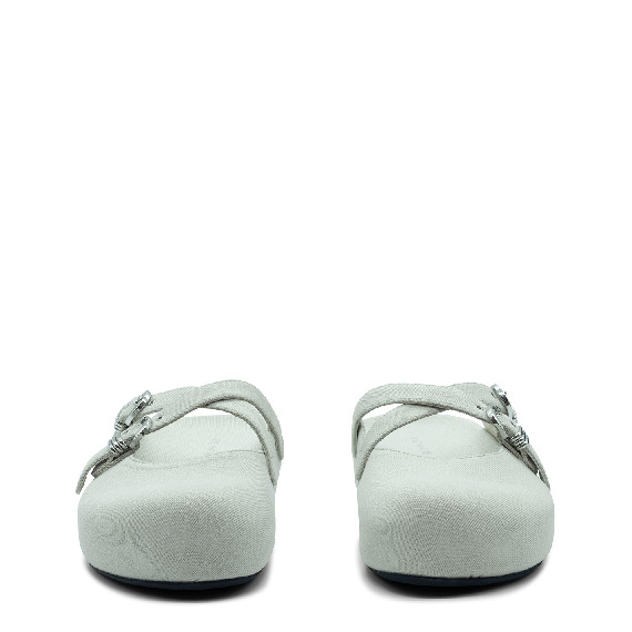 Klompen sabot in denim stone wash sabbia