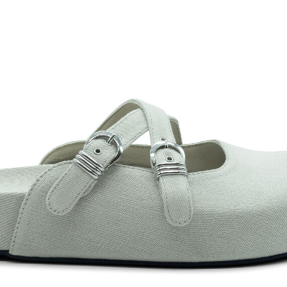 Klompen sabot in denim stone wash sabbia